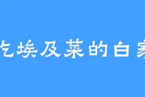 爱吃埃及菜的白家白