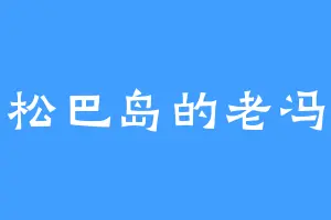 松巴岛的老冯