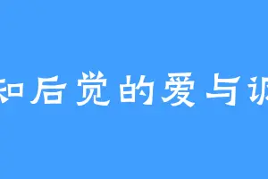 后知后觉的爱与讽刺