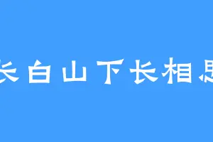 长白山下长相思