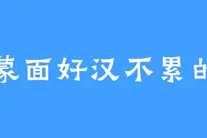 蒙面好汉不累的
