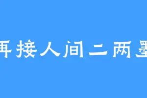 再接人间二两墨