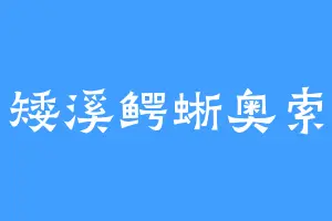 矮溪鳄蜥奥索