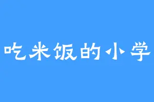 爱吃米饭的小学生