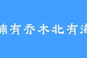 楠有乔木北有海