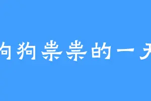 狗狗祟祟的一天