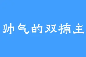 帅气的双楠主