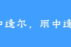 世中逢尔，雨中逢花♧