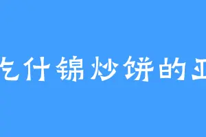 爱吃什锦炒饼的亚亚