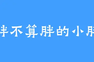 微胖不算胖的小胖纸