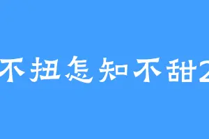 不扭怎知不甜2