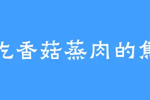 爱吃香菇蒸肉的焦飞