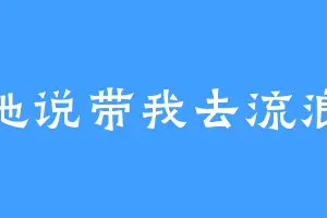 她说带我去流浪